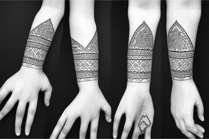 round minimalistic ethnic ornament tattoo idea