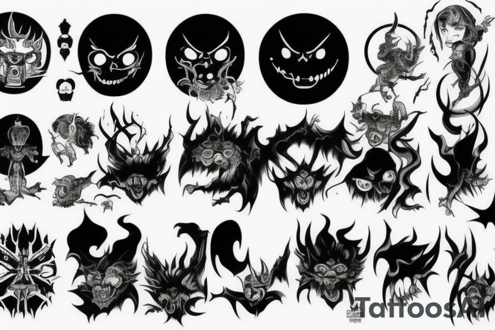 sharp lines in hell eclipse tattoo idea