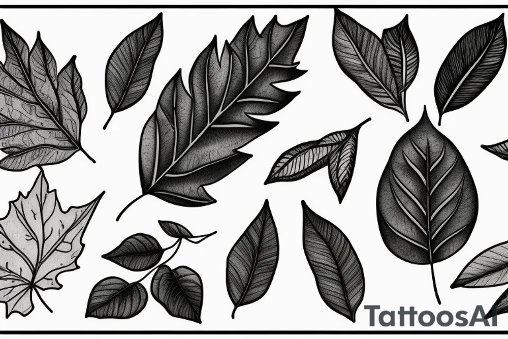 leaf branches tattoo idea