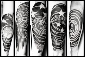 Moon with stars  thin lines tattoo idea