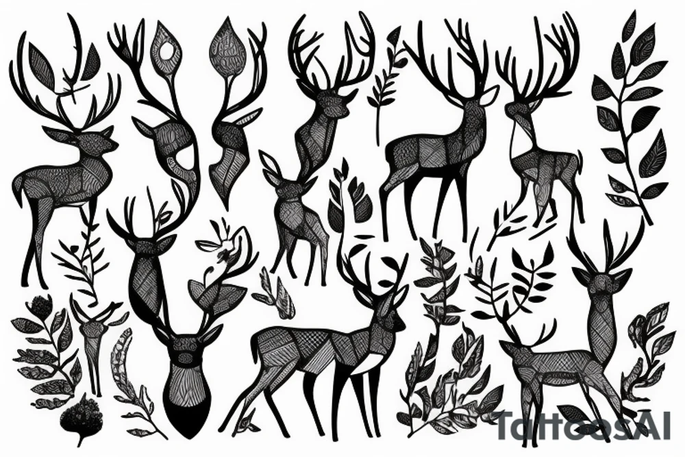 deer in the forest tattoo idea