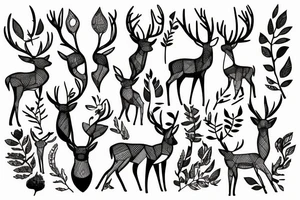 deer in the forest tattoo idea