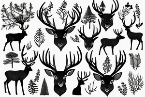 deer in the forest tattoo idea