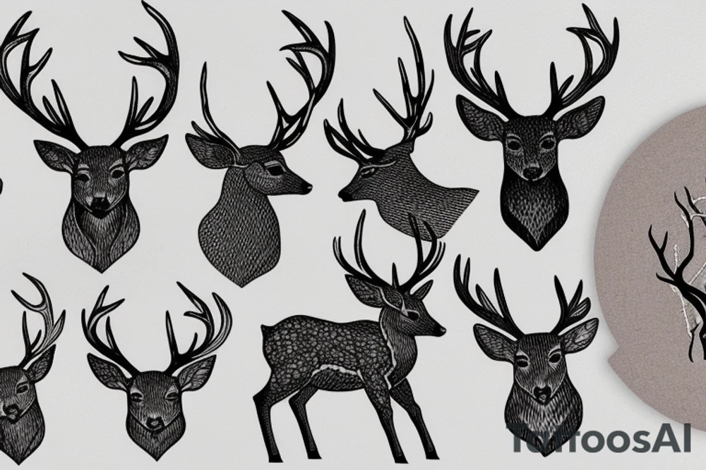 deer in the forest tattoo idea
