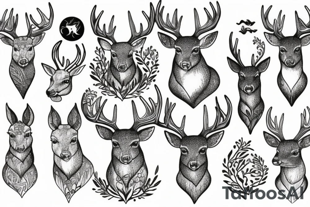deer in the forest tattoo idea