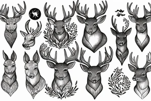 deer in the forest tattoo idea