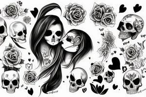Girl in love with death, love, tendance tattoo idea