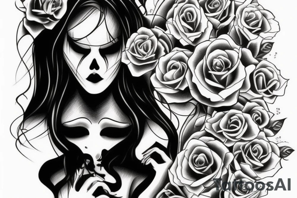 Girl in love with death, love, tendance tattoo idea
