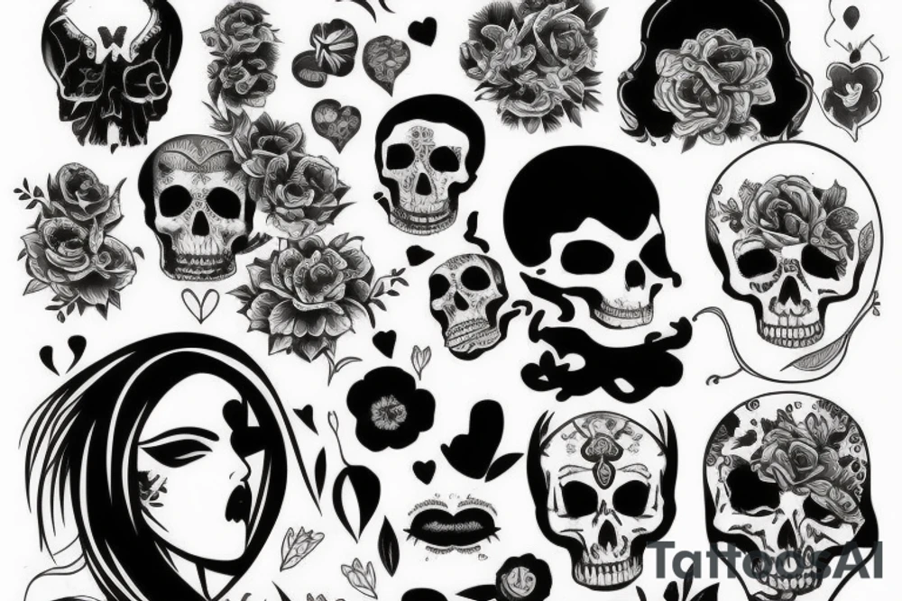 Girl in love with death, love, tendance tattoo idea