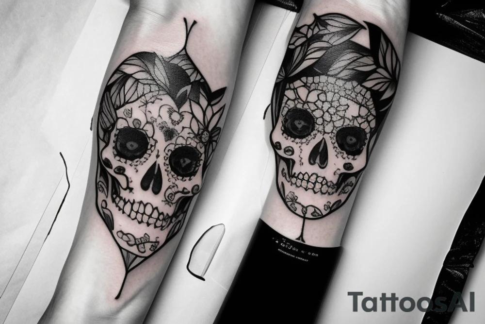 Girl in love with skeleton, love, tendance tattoo idea