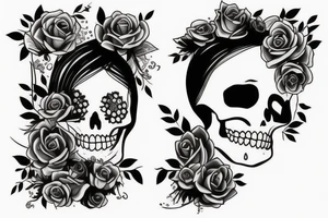 Girl in love with skeleton, love, tendance tattoo idea