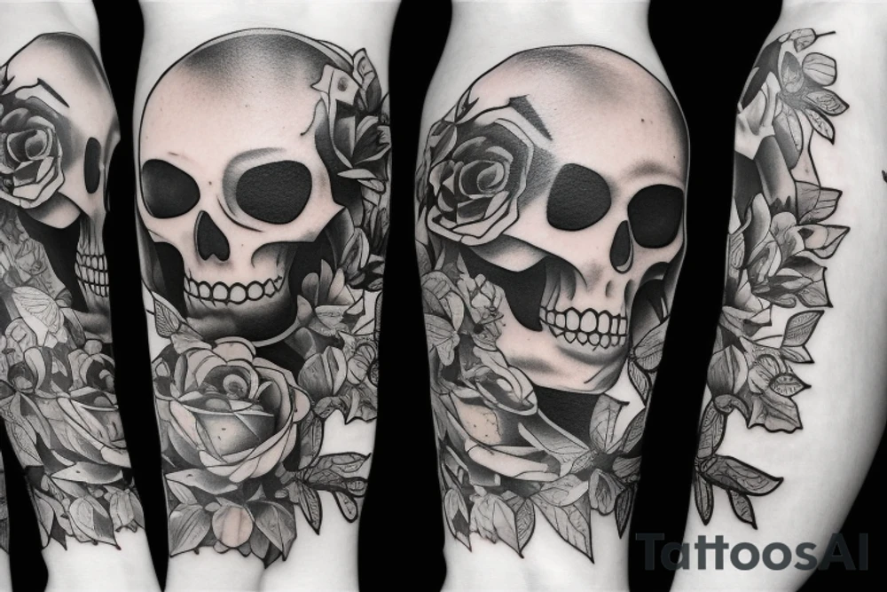 Girl in love with skeleton, love, tendance tattoo idea