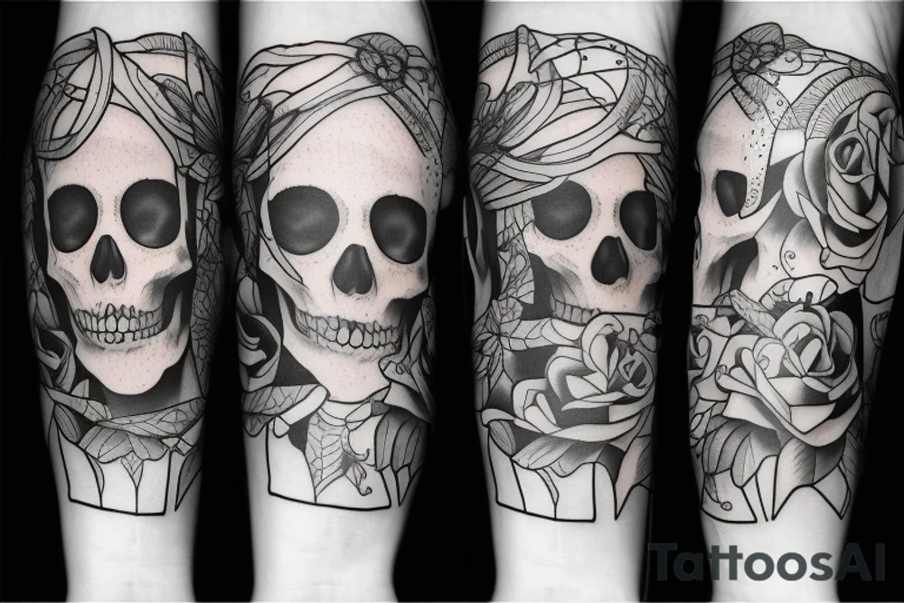Girl in love with skeleton, love, tendance tattoo idea
