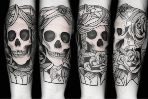 Girl in love with skeleton, love, tendance tattoo idea