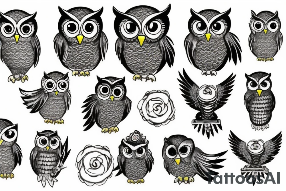 owl in fire tattoo idea