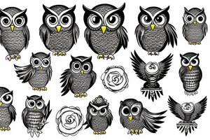 owl in fire tattoo idea