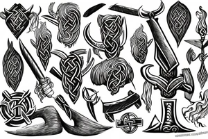 Scandinavian mythology symbol viking hammer tattoo idea