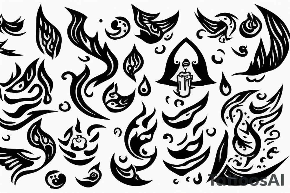 owl licking fire flames
and touch the sky tattoo idea