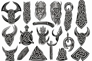 Scandinavian gods symbol viking hammer tattoo idea