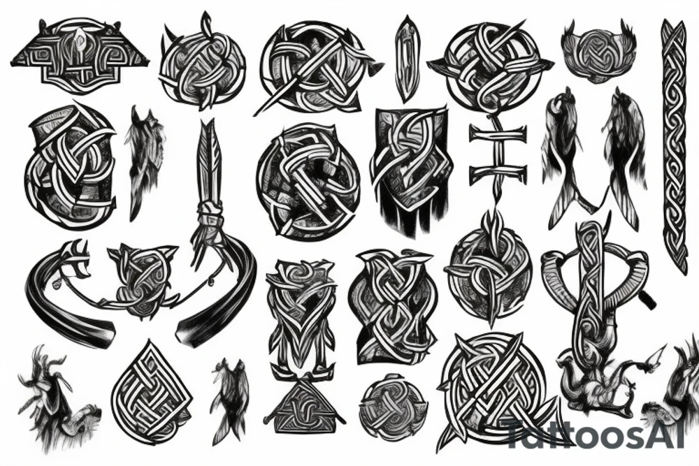 Scandinavian gods symbol viking hammer tattoo idea