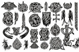 Scandinavian gods symbol viking hammer tattoo idea