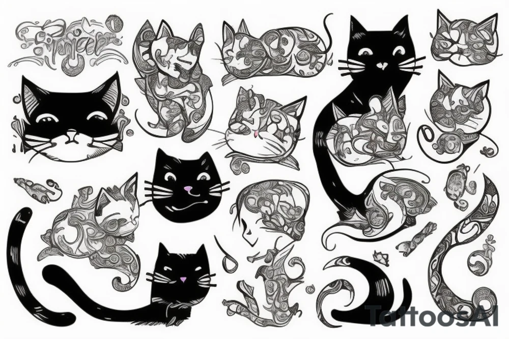 Cat in scofander tattoo idea