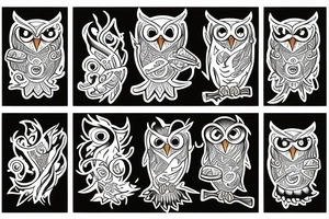 owl licking fire flames tattoo idea