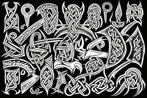 Scandinavian gods symbol viking hammer tattoo idea