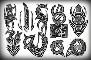 Scandinavian gods symbol viking hammer tattoo idea