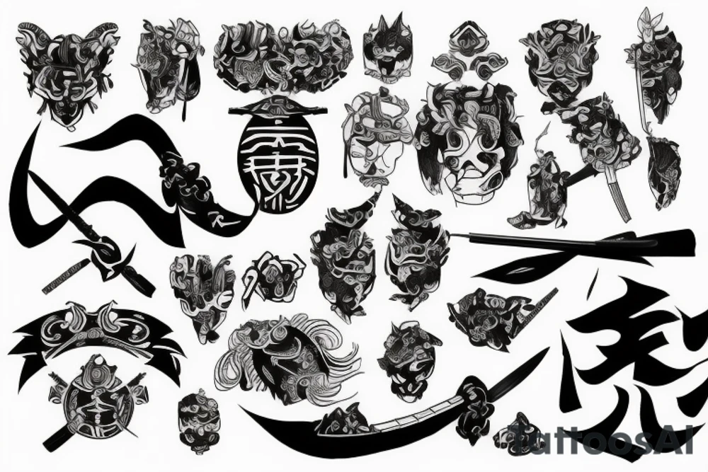 japanise symbol of warriors tattoo idea