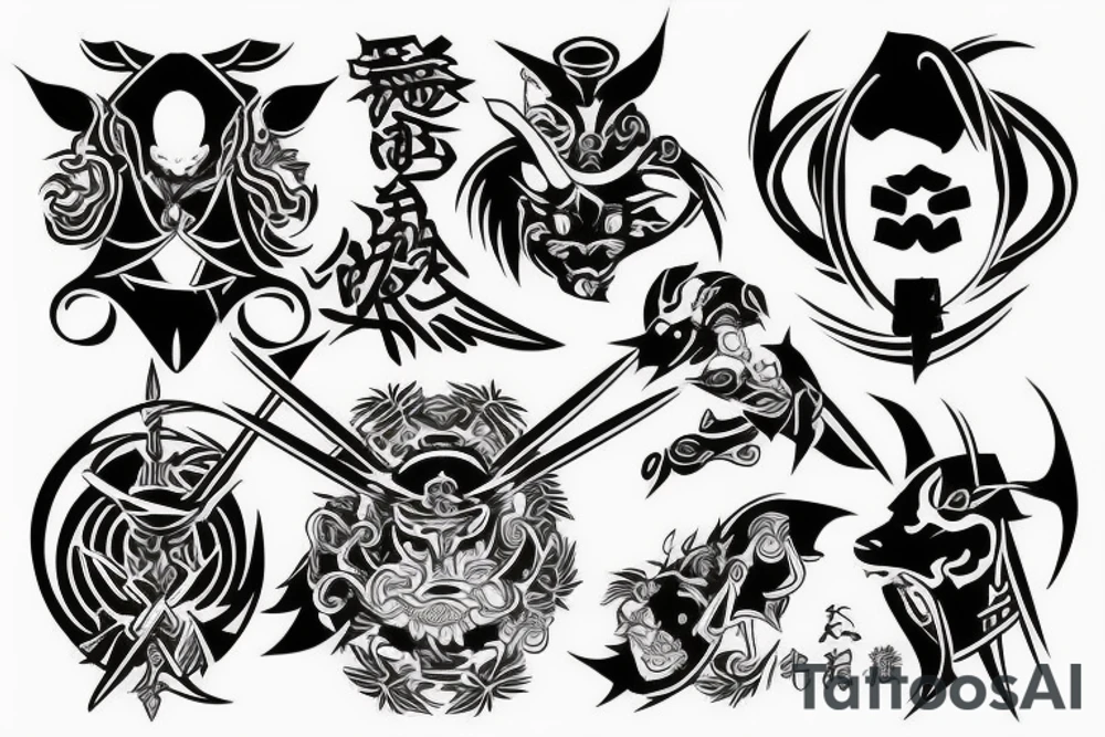 Japanese symbol of warriors tattoo idea