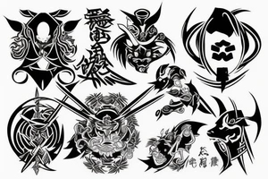 Japanese symbol of warriors tattoo idea