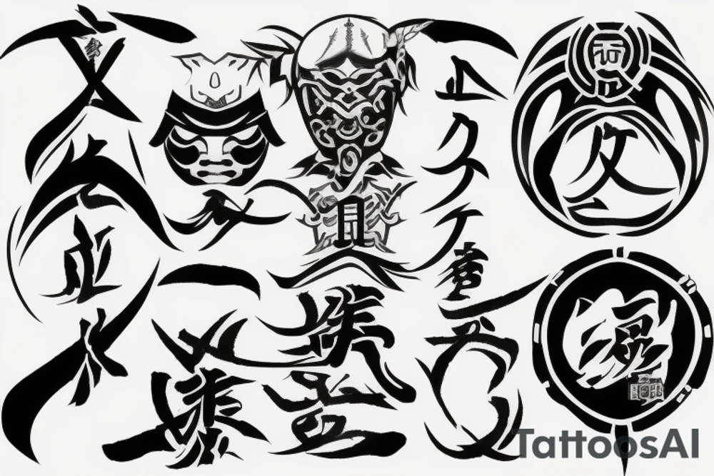 Japanese symbol of warriors tattoo idea