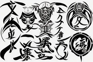 Japanese symbol of warriors tattoo idea