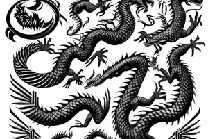 Scandinavian dragon 
symbol viking hammer tattoo idea
