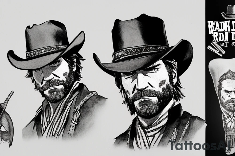 arthur morgan from red dead redemption 2 in high quality tattoo idea
