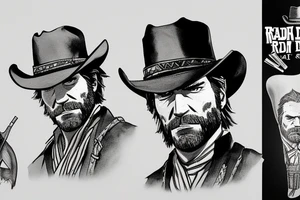 arthur morgan from red dead redemption 2 in high quality tattoo idea