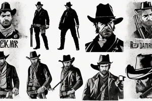 arthur morgan from red dead redemption 2 in high quality tattoo idea