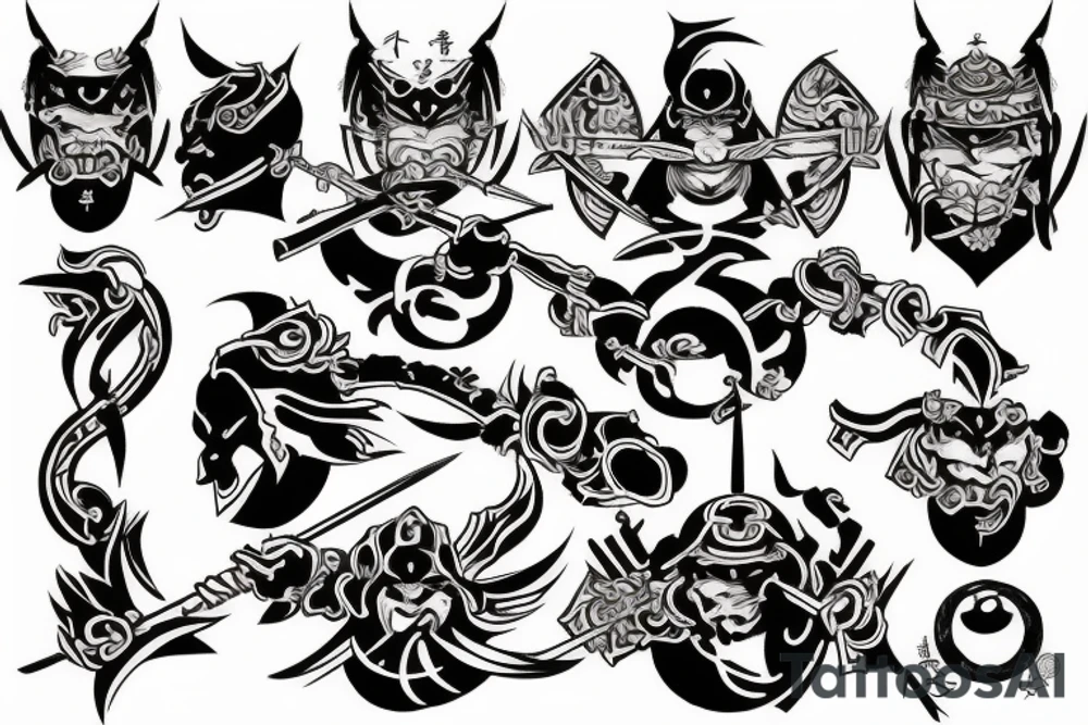 Japanese symbol of warriors tattoo idea