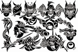 Japanese symbol of warriors tattoo idea