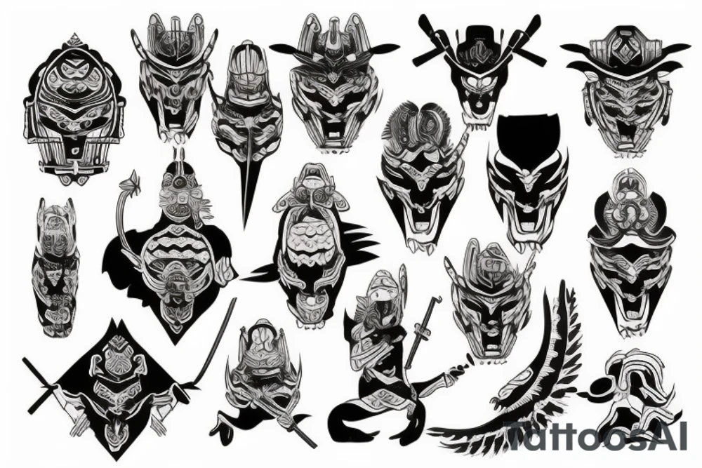 Japanese symbol of warriors tattoo idea