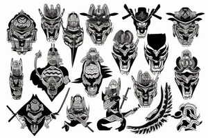 Japanese symbol of warriors tattoo idea