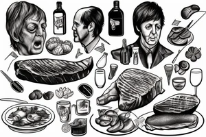 paul mccartney eating a steak tattoo idea