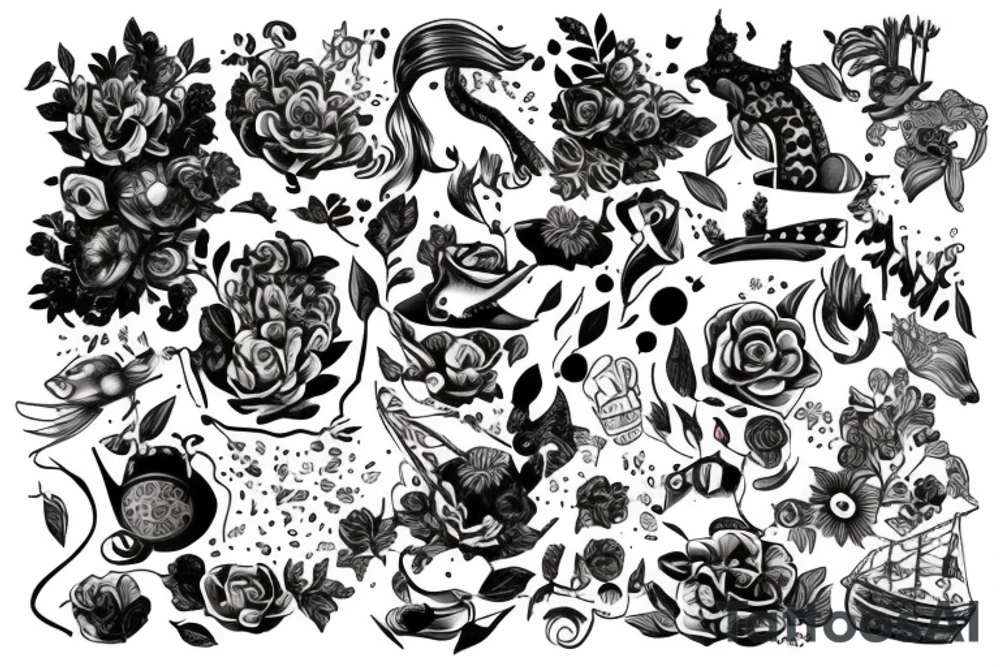 Черный кот в маске tattoo idea