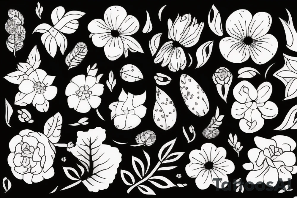 small, tiny, flower, animal tattoo idea
