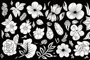 small, tiny, flower, animal tattoo idea