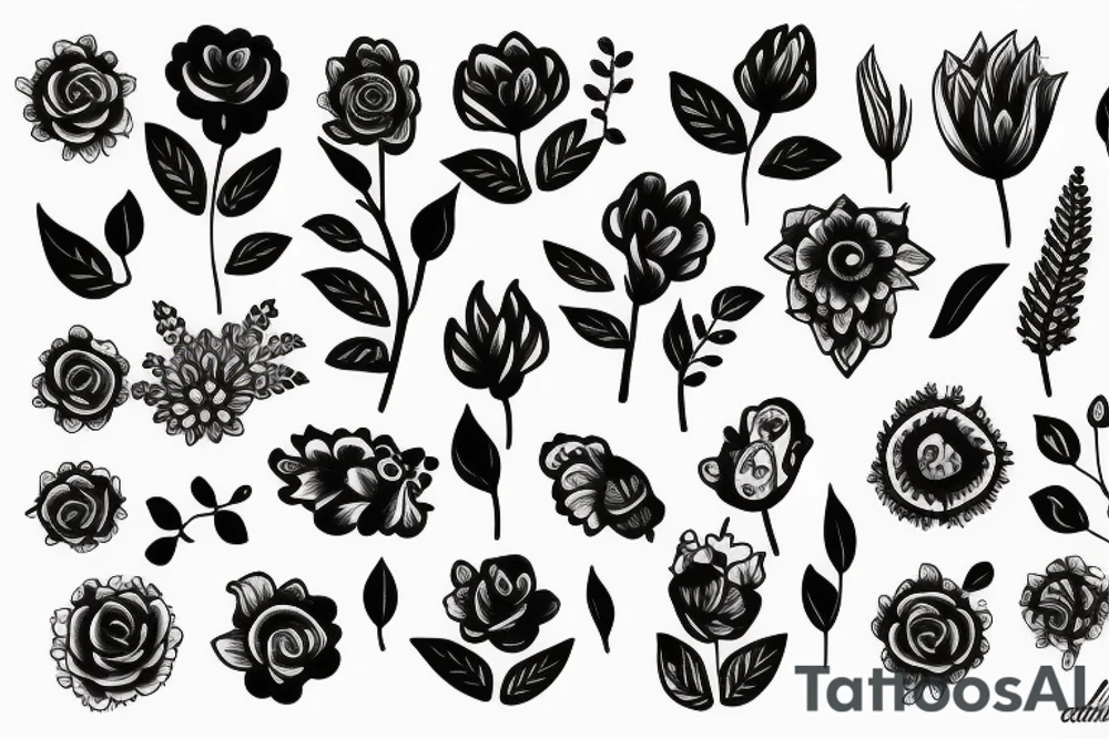 small, tiny, flower, animal tattoo idea