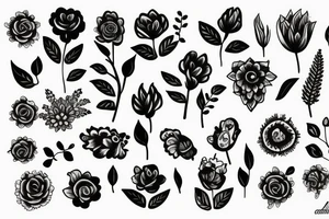 small, tiny, flower, animal tattoo idea