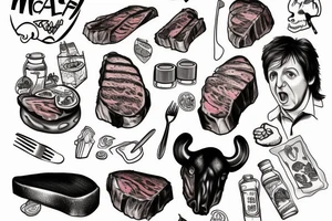 paul mccartney eating steak tattoo idea