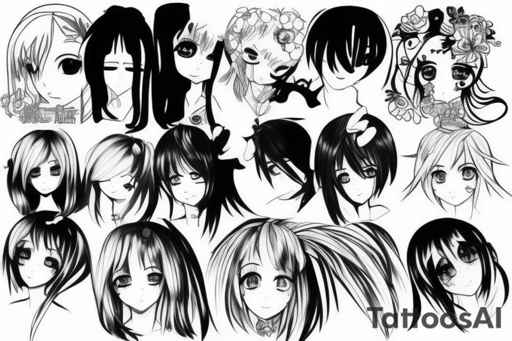 Anime girl tattoo idea